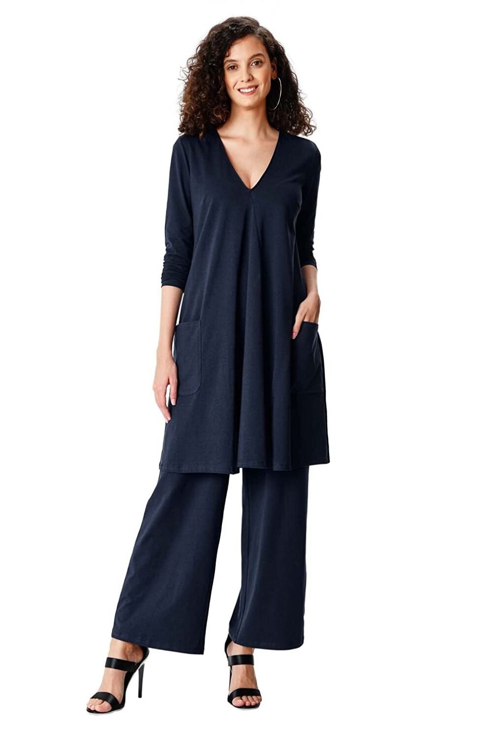 Zapelle Custom Clothing | Women's Cotton Knit Tunic And Pant Set