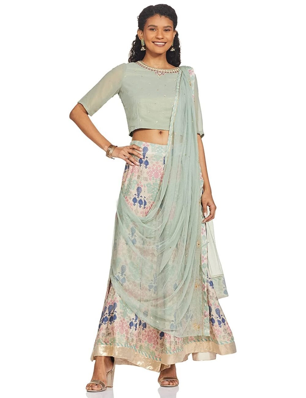 W for Woman Women's Synthetic Salwar Suit Set